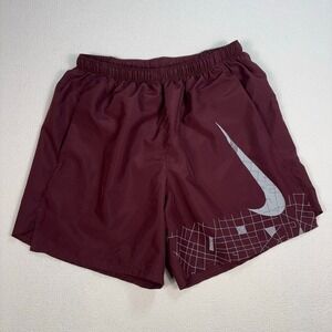 Nike Burgundy Athletic Shorts with Gray Logo